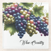 Wijn Land Glas Onderzetter Glazen Onderzetter (Voorkant)