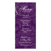 Wijn Leaf Swirl Vine Paars Silver Reclamekaart (Achterkant)