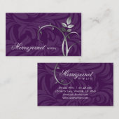 Wijn Leaf Vine Paars Silver Visitekaartje (Voorkant / Achterkant)