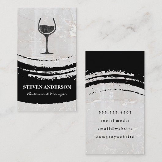 Wijn-Logo | Rock Texture Visitekaartje (Voorkant / Achterkant)