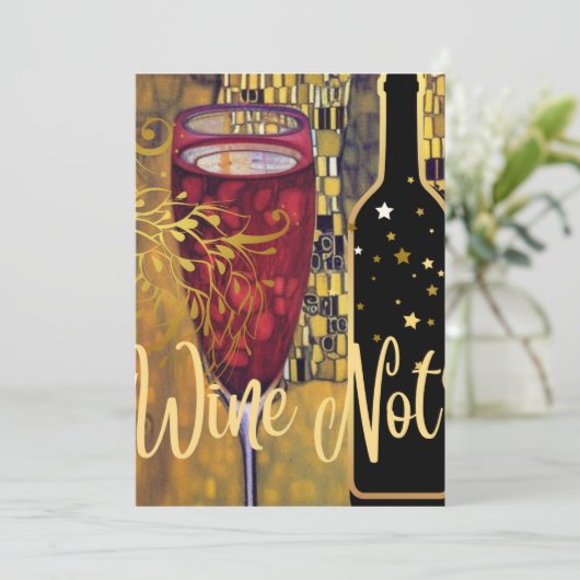 Wijn Lover Feestdagenkaart (Staand voorkant)