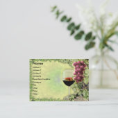 Wijn Lover...? Meester van de kunst van de wijn... Visitekaartje (Staand voorkant)