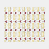 Wijn Lover Red Wine Glass Brie Cheese Fleece Deken (Voorkant (Horizontaal))