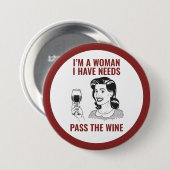 Wijn Lover Women Button (Voorkant /achterkant)