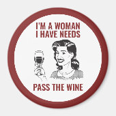 Wijn Lover Women Magnet (Voorkant)