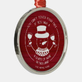 Wijn Lovers Funny 2020 Covid-kerstrood hout Metalen Ornament (Rechts)