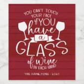 Wijn Lovers Funny 2020 Covid-kerstrood hout Wijn Etiket (Enkel label)