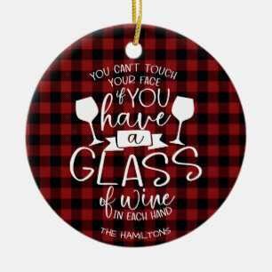 Wijn Lovers Funny 2020 Covid Pandemic Kerstmis Keramisch Ornament