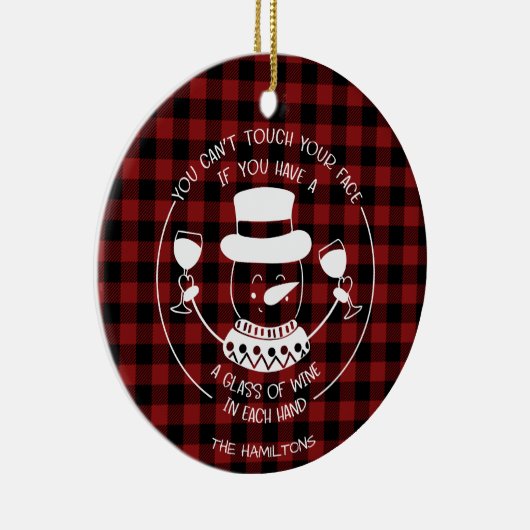 Wijn Lovers Funny 2020 Covid Pandemic Kerstmis Keramisch Ornament (Rechts)