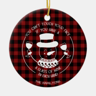 Wijn Lovers Funny 2020 Covid Pandemic Kerstmis Keramisch Ornament