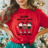 Wijn maakt vrolijk kerst T-shirt