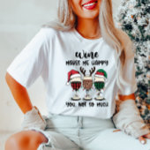 Wijn maakt vrolijk kerst T-shirt