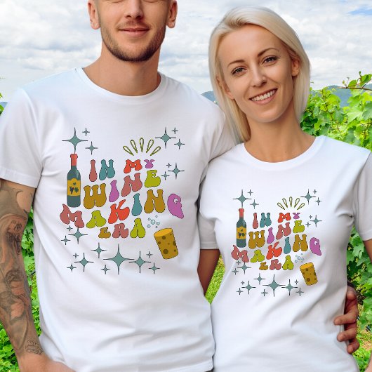 Wijn maken Hobby aangepaste tekst op rug T-shirt