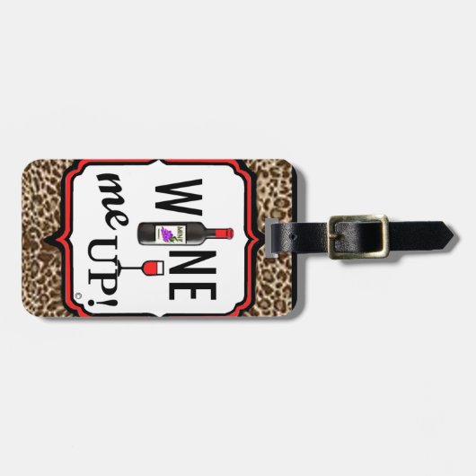 Wijn me omhoog! bagagelabel (Voorkant horizontaal)