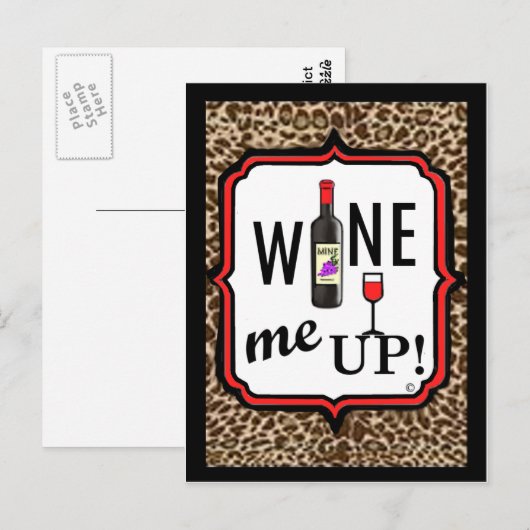 Wijn me omhoog! briefkaart (Voorkant / Achterkant)