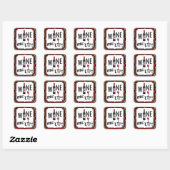 Wijn me op! vierkante sticker (Vel)