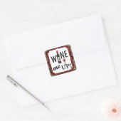 Wijn me op! vierkante sticker (Envelop)