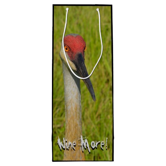 Wijn meer wijn minder grappige sand Hill Crane Wijn Cadeautas (Achterkant)