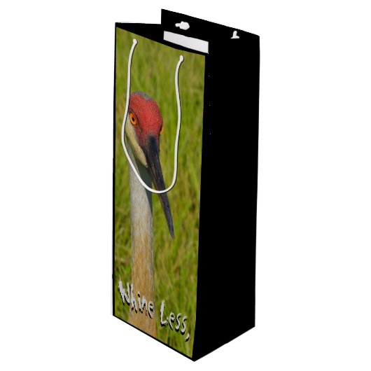 Wijn meer wijn minder grappige sand Hill Crane Wijn Cadeautas (Voorkant Gekanteld)