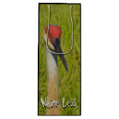 Wijn meer wijn minder grappige sand Hill Crane Wijn Cadeautas (Voorkant)