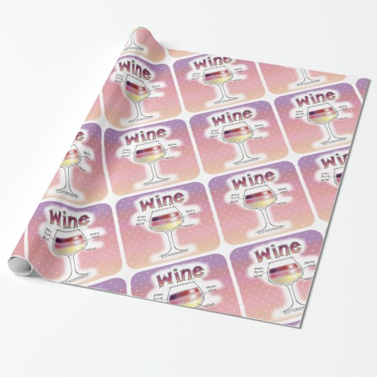 WIJN, MEER WIJN, NOG MEER WIJN CADEAUPAPIER (Uitgerold)