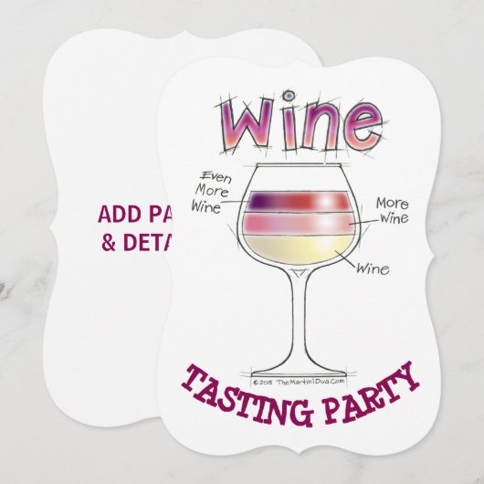 WIJN, MEER WIJN, ZELFS MEER INVITATIES VAN DE WIJN KAART (Voorkant / Achterkant)