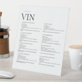 Wijn Menu Sign – Elegant fysiek display Reclamebord Met Voetstuk (Insitu)