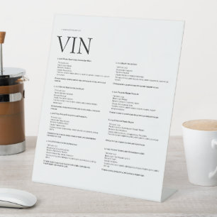 Wijn Menu Sign – Elegant fysiek display Reclamebord Met Voetstuk