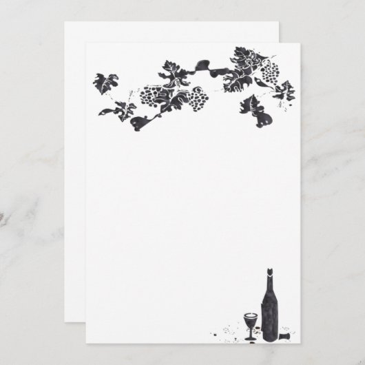 Wijn Menu Uitnodiging (Voorkant / Achterkant)