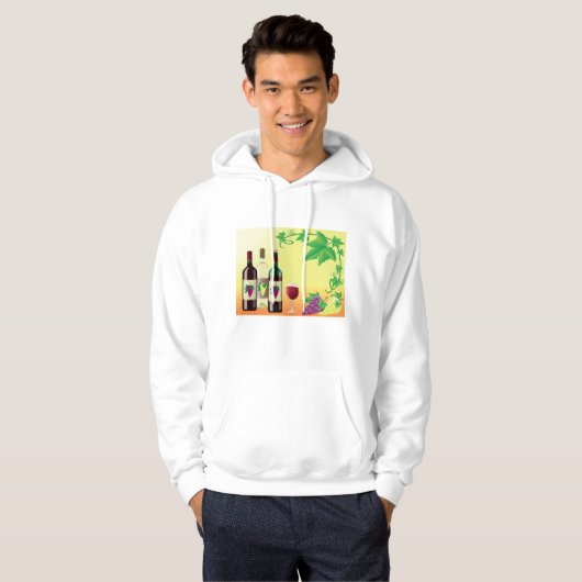 Wijn met druiven Mannen hoodie (Voorkant volledig)