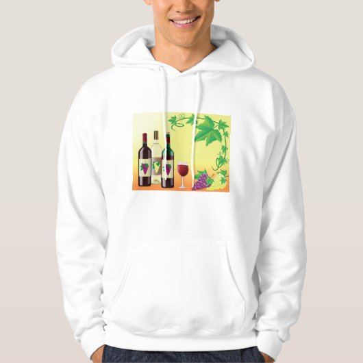 Wijn met druiven Mannen hoodie (Voorkant)