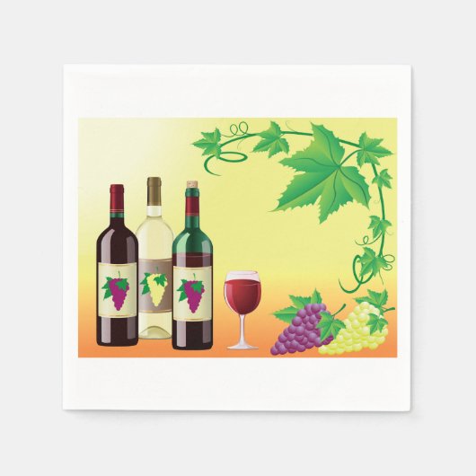 Wijn met druiven Papieren servetten (Voorkant)