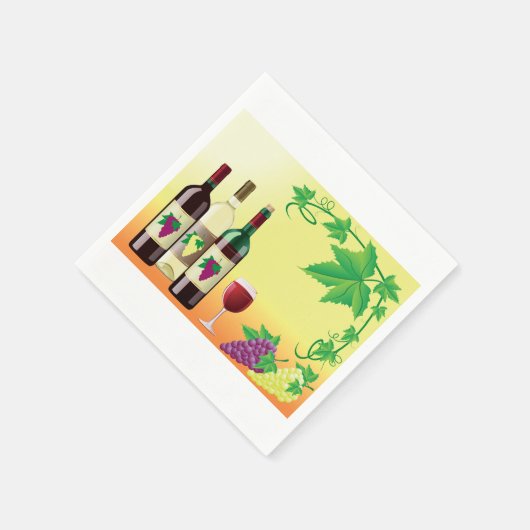 Wijn met druiven Papieren servetten (Hoek)