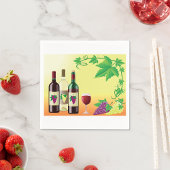 Wijn met druiven Papieren servetten