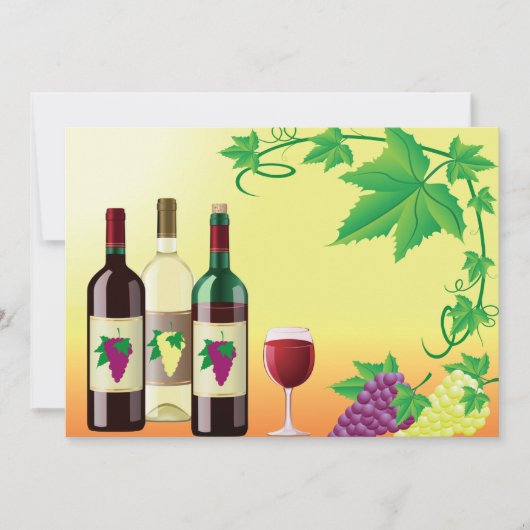 Wijn met druiven Uitnodigingen (Voorkant)