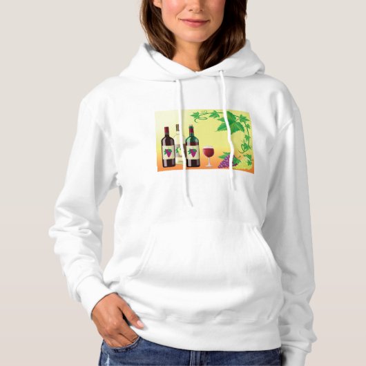 Wijn met druiven Vrouwen Hoodie (Voorkant)