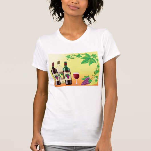 Wijn met druiven Vrouwen T-shirt (Voorkant)