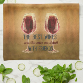 Wijn met Friends Kitchen Towels Theedoek