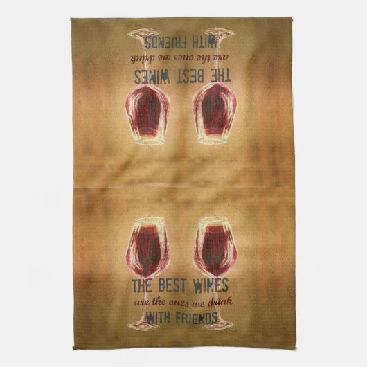 Wijn met Friends Kitchen Towels Theedoek (Verticaal)