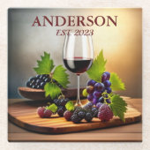 wijn met fruit glazen onderzetter (Voorkant)