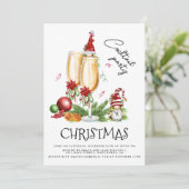 Wijn met kerstcadeautjes Wijn Kaart (Staand voorkant)