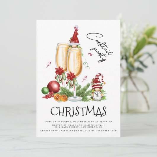 Wijn met kerstcadeautjes Wijn Kaart (Staand voorkant)