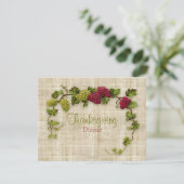 Wijn met Thanksgiving druiven — Binnenuitnodiging Kaart (Staand voorkant)