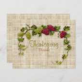 Wijn met Thanksgiving druiven — Binnenuitnodiging Kaart (Voorkant / Achterkant)