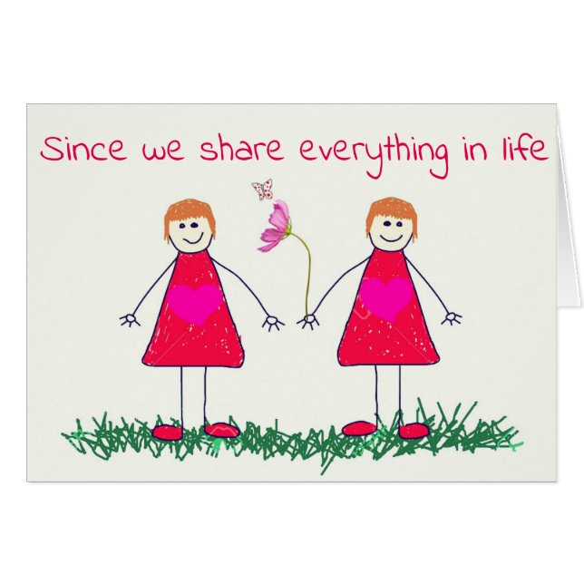 WIJN MET U DELEN **TWIN** OP VERJAARDAG (Voorkant Horizontaal)