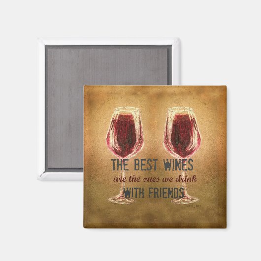 Wijn met Vrienden Magnet (Voorkant / Achterkant)