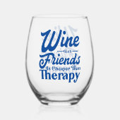 Wijn met vrienden Wijn Stemloos Glas (Achterkant)