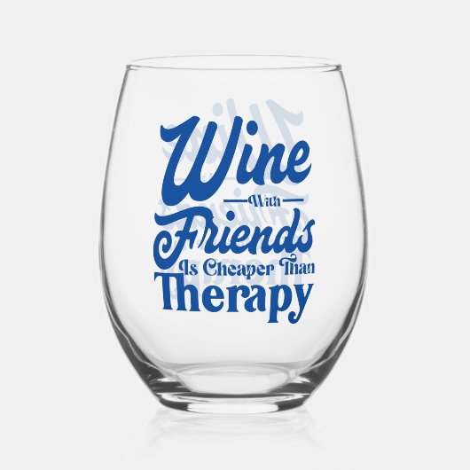 Wijn met vrienden Wijn Stemloos Glas (Achterkant)