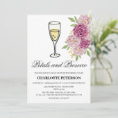 Wijn met wijnstokken en Prosecco-Vrijgezellenfeest Kaart (Staand voorkant)