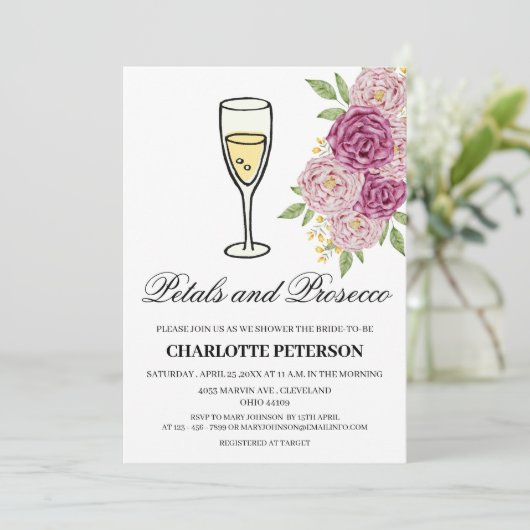 Wijn met wijnstokken en Prosecco-Vrijgezellenfeest Kaart (Staand voorkant)